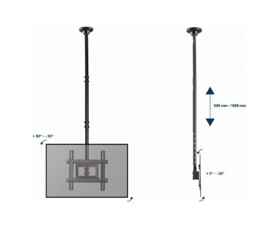 Gembird CM-70ST-01 TV mount 177.8 cm (70") Black