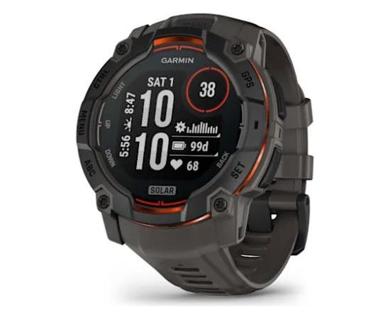 GARMIN Instinct® 3 50mm Solar Black with Charcoal Band SmartWatch