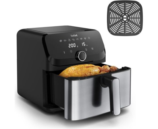 Tefal Easy Fry Mega EY855D10 fryer Single 7.5 L Stand-alone 2020 W Hot air fryer Black, Stainless steel