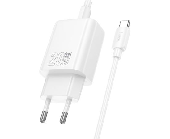 Сетевая зарядка Hoco N60 20W GaN USB-C + USB-C to USB-C cable 1.0m белая