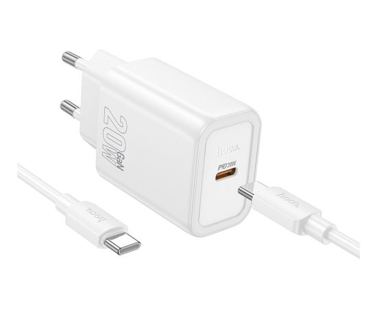 Сетевая зарядка Hoco N60 20W GaN USB-C + USB-C to USB-C cable 1.0m белая