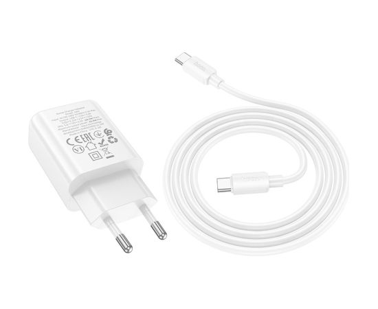 Сетевая зарядка Hoco N60 20W GaN USB-C + USB-C to USB-C cable 1.0m белая