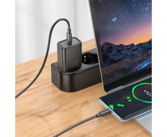 Сетевая зарядка Hoco N60 20W GaN USB-C + USB-C to USB-C cable 1.0m белая