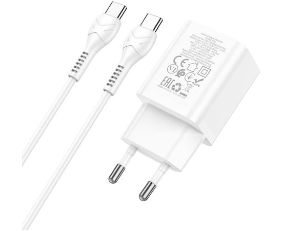 Charger Hoco N28 20W USB-C/USB-A + USB-C to USB-C cable 1.0m white