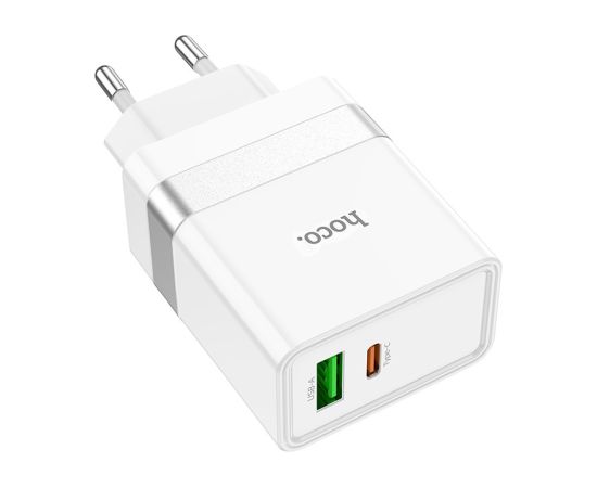 Charger Hoco N21 30W USB-C/USB-A white