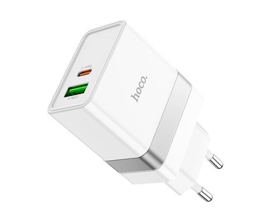 Charger Hoco N21 30W USB-C/USB-A white