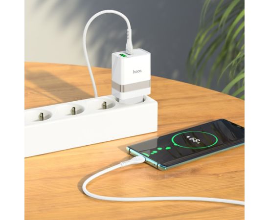 Charger Hoco N21 30W USB-C/USB-A white