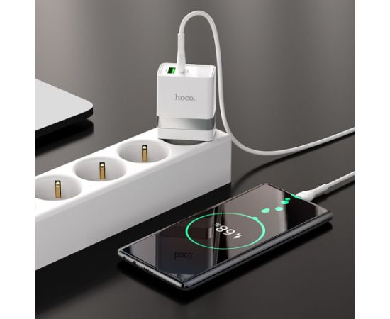 Charger Hoco N21 30W USB-C/USB-A white