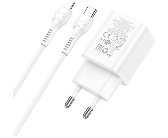 Сетевая зарядка Hoco N28 20W USB-C/USB-A + USB-C to Lightning cable 1.0m белая