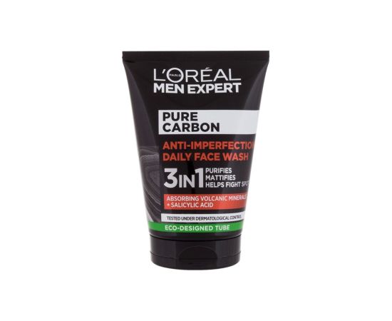 L'oreal Men Expert / Pure Carbon Anti-Imperfection 100ml 3in1 M / Cleansing Gel