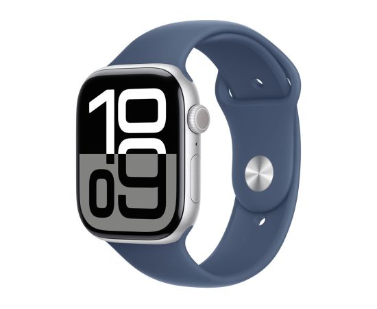 Watch Apple Watch Series 10 GPS 46mm Silver Aluminium Case with Sport Band S/M - Denim