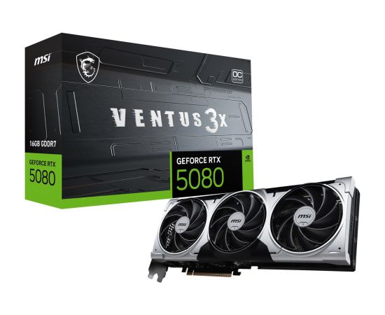 MSI VENTUS GEFORCE RTX 5080 16G 3X OC PLUS graphics card NVIDIA 16 GB GDDR7