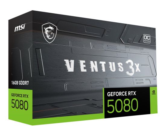 MSI VENTUS GEFORCE RTX 5080 16G 3X OC PLUS graphics card NVIDIA 16 GB GDDR7