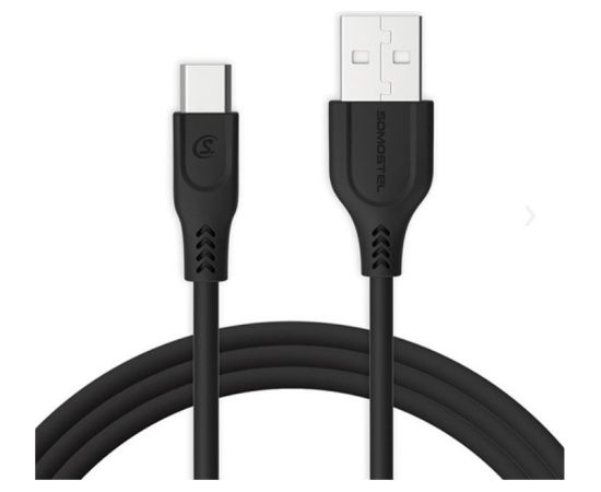 CABLE USB TYPE-C 3.1A SOMOSTEL SMS-BT02 3100mAh QUICK CHARGER QC 3.0 POWERLINE BLACK 2M