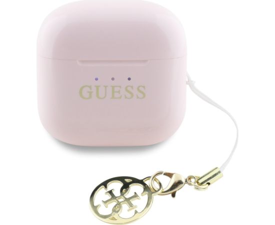 Guess Glossy Effect Printed Classic Logo & Charm Roze Bezvadu Austiņas