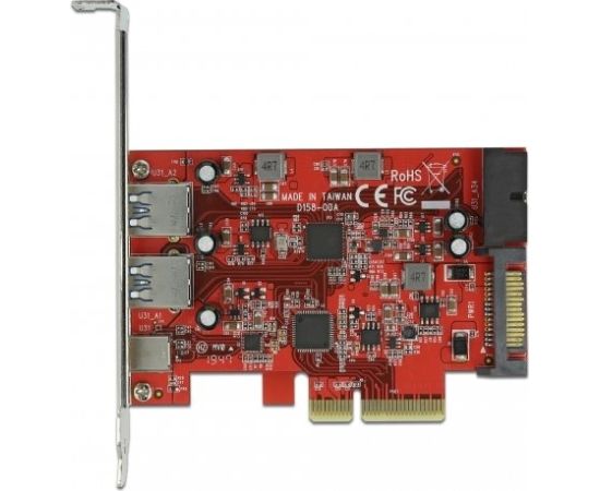 DeLOCK PCIe x4> 1x USB-C / 2xUSB-A / 1xUSB3.0