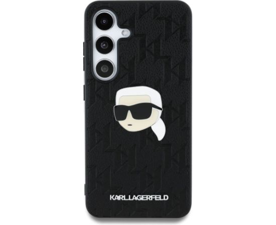 Karl Lagerfeld Leather Monogram Pin Logo Karl Head Aizsargapvalks Priekš Samsung Galaxy S25 Plus