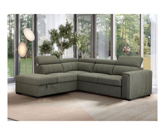 Corner sofa bed ODELIA-2 LC, light green