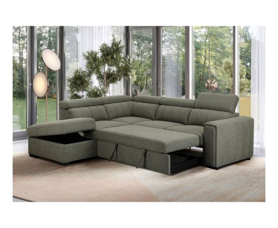 Corner sofa bed ODELIA-2 LC, light green