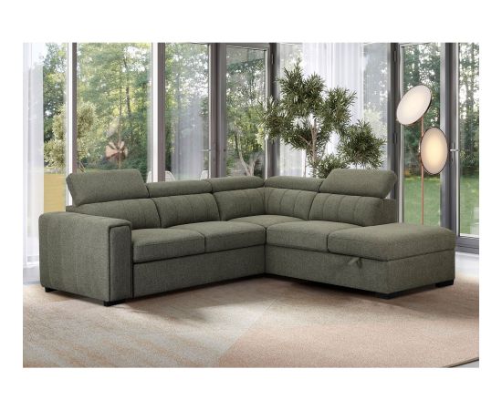 Corner sofa bed ODELIA-2 RC, light green