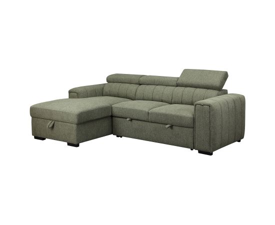 Corner sofa bed ODELIA LC, light green