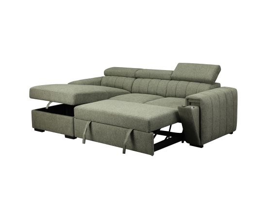 Corner sofa bed ODELIA LC, light green