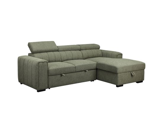 Corner sofa bed ODELIA RC, light green