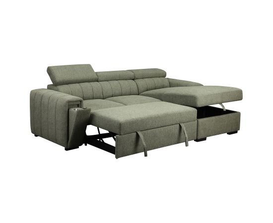 Corner sofa bed ODELIA RC, light green