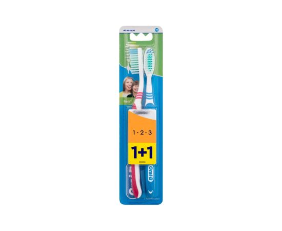 Oral-b 1-2-3 / Fresh 2pc Medium U / Toothbrush