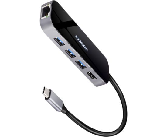 Axagon Multiport USB 3.2 Gen 1 hub. HDMI, Gigabit LAN and Power Delivery. 20 cm USB-C cable.