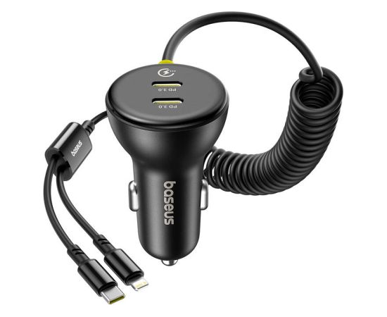 60W Baseus USB-C car charger + Lightning cable (Black)