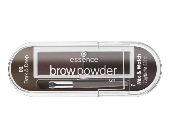 Essence ESSENCE_Brow Powder Set zestaw do stylizacji brwi z pędzelkiem 02 Dark Deep 2,3g