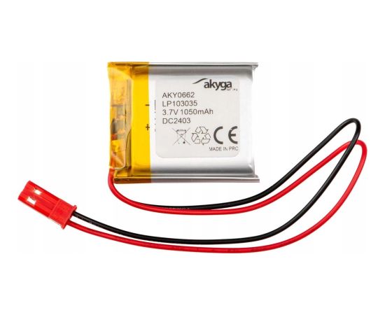 Akumulator Li-Po LP103035 Akyga AKY0662 3.7V / 1050mAh PCM złącze JST 2-Pin 150mm