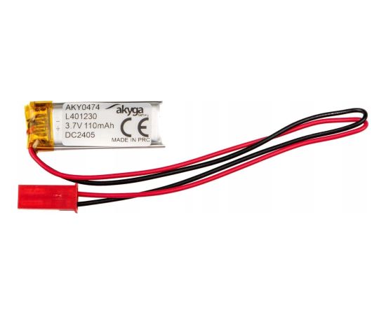 Akumulator Li-Po LP401230 Akyga AKY0474 3.7V / 110mAh PCM złącze JST 2-Pin 150mm