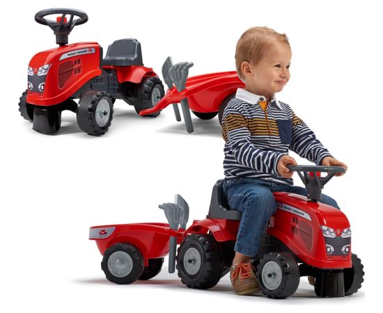 traktors ar piekabi - baby massey ferguson, sarkans