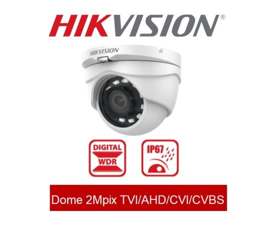 Dome 2Mpix TVI/AHD/CVI/CVBS Turbo HD camera :: DS-2CE56D0T-IRMF :: HIKVISION