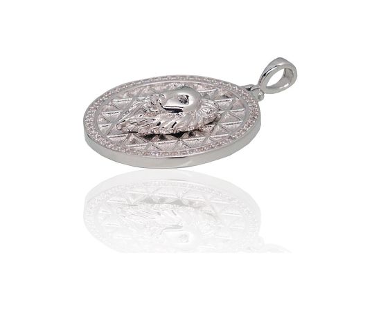 Sudraba kulons #2301927(PRh-Gr)_CZ+CZ-BK, Sudrabs 925°, rodijs (pārklājums), Cirkoni, 5.4 gr.