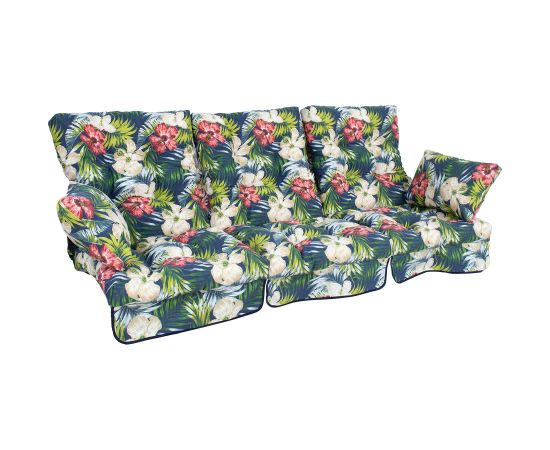 Cushion swings ROMA 108x56x10cm, dark floral, 3pc