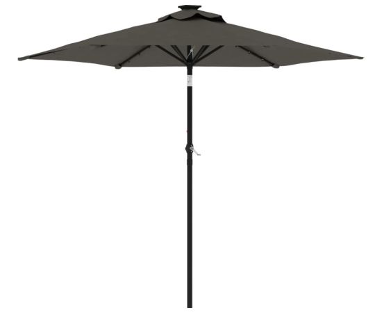 vidaXL vidaXL Parasol ogrodowy LED, stalowy słupek, antracyt, 225x225x212 cm