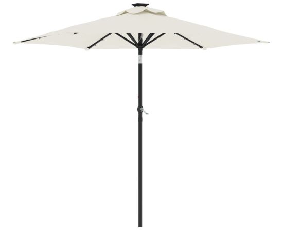 vidaXL vidaXL Parasol ogrodowy z LED, stalowy słupek, biały, 225x225x212 cm