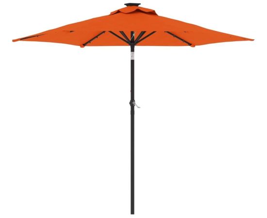 vidaXL vidaXL Parasol ogrodowy LED, stalowy słupek, terakota, 225x225x212 cm