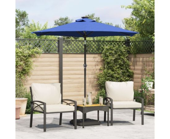 vidaXL vidaXL Parasol ogrodowy LED, stalowy słupek, lazurowy, 225x225x212 cm