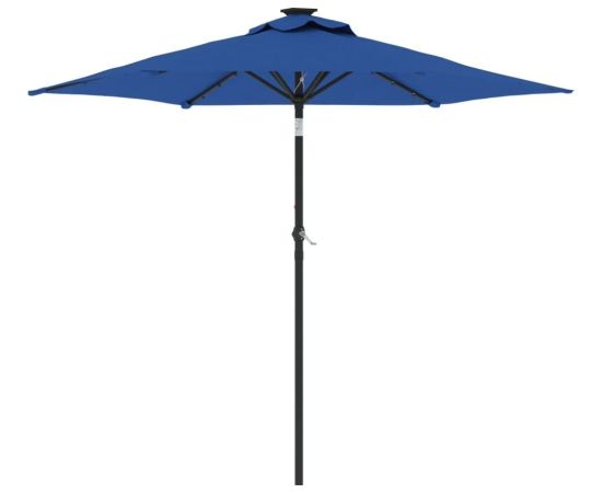 vidaXL vidaXL Parasol ogrodowy LED, stalowy słupek, lazurowy, 225x225x212 cm