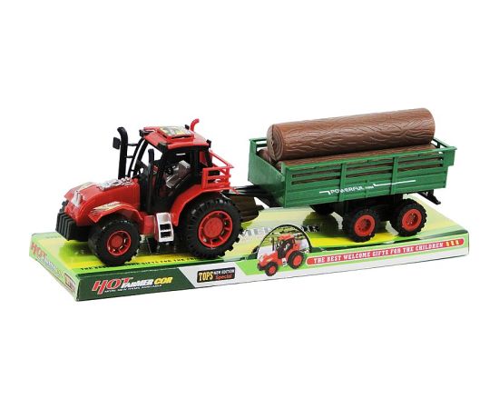 Adar Traktors ar piekabi  plastmasas 32 cm dažādas 104884