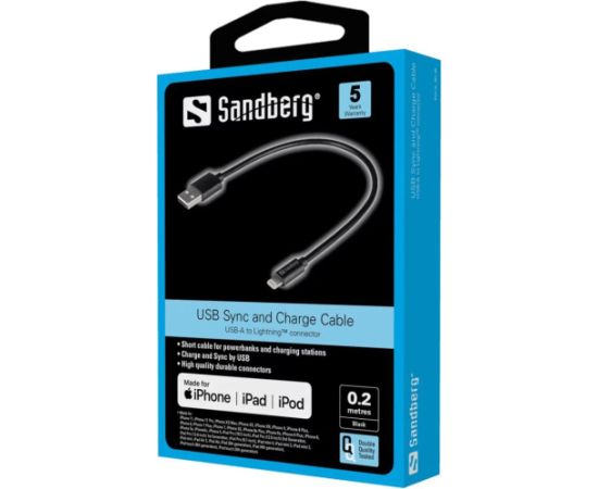 Sandberg 441-40 USB>Lightning MFI 0.2m Black