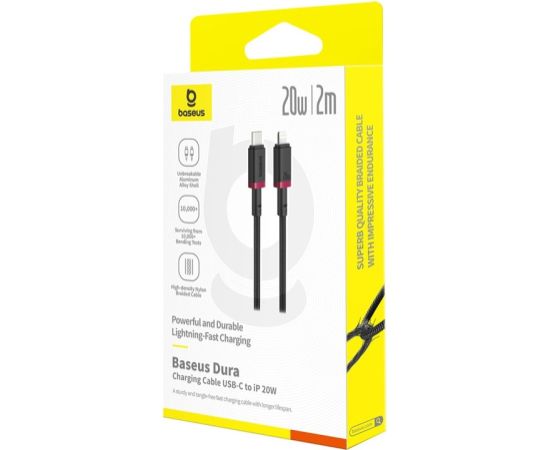 Baseus Dura Type C fast charging cable for iP 20 W 2 m Black, Red