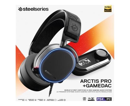 SteelSeries Black, Built-in microphone, USB / 3.5mm, Gaming headset,  Arctis Pro + GameDAC