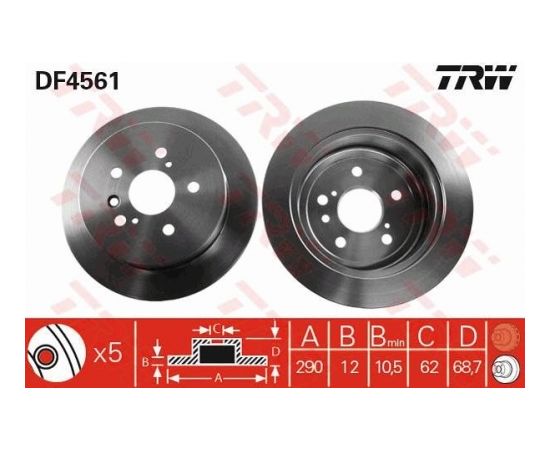 TRW Bremžu disks DF4561