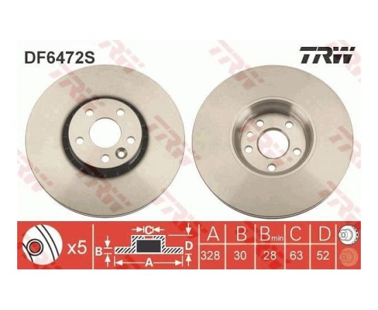 TRW Bremžu disks DF6472S