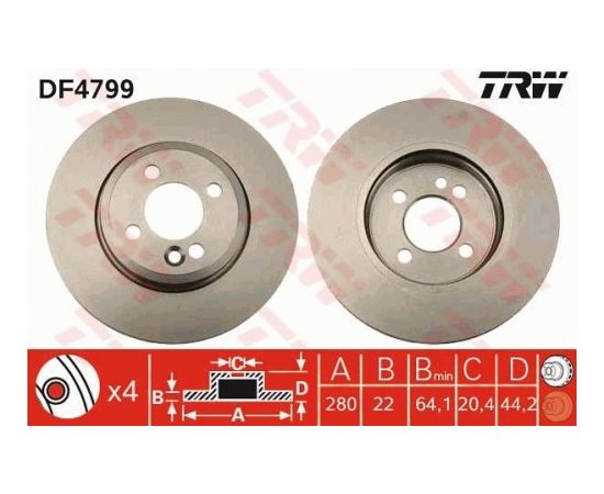 TRW Bremžu disks DF4799